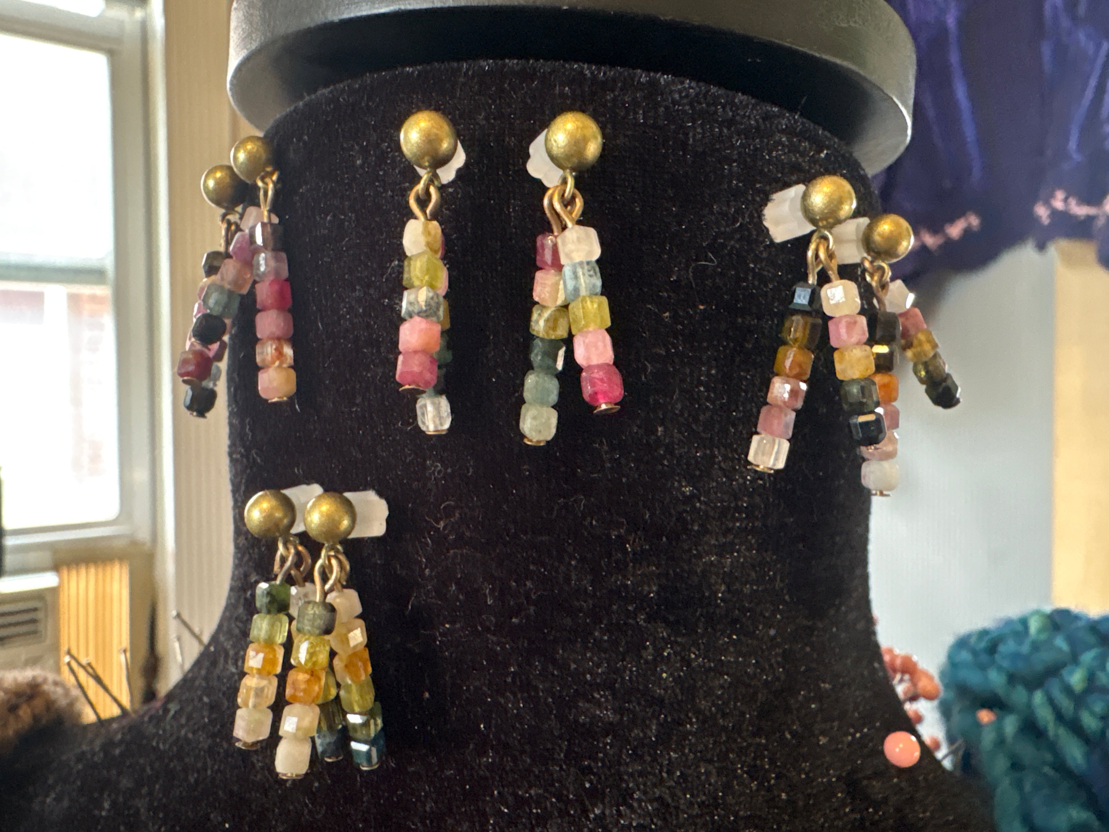 Rainbow cube earrings