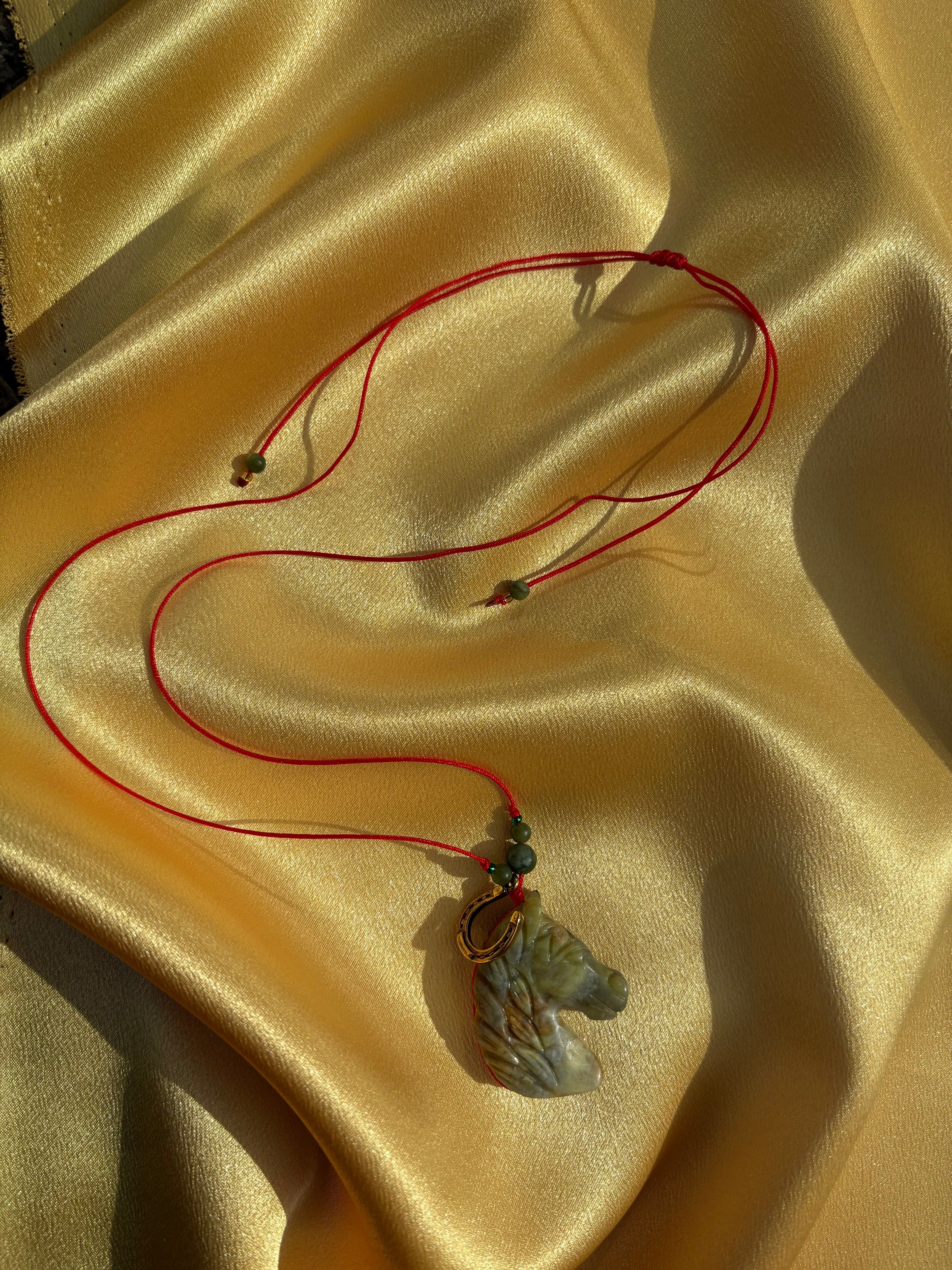 Carved Jade Horse necklace