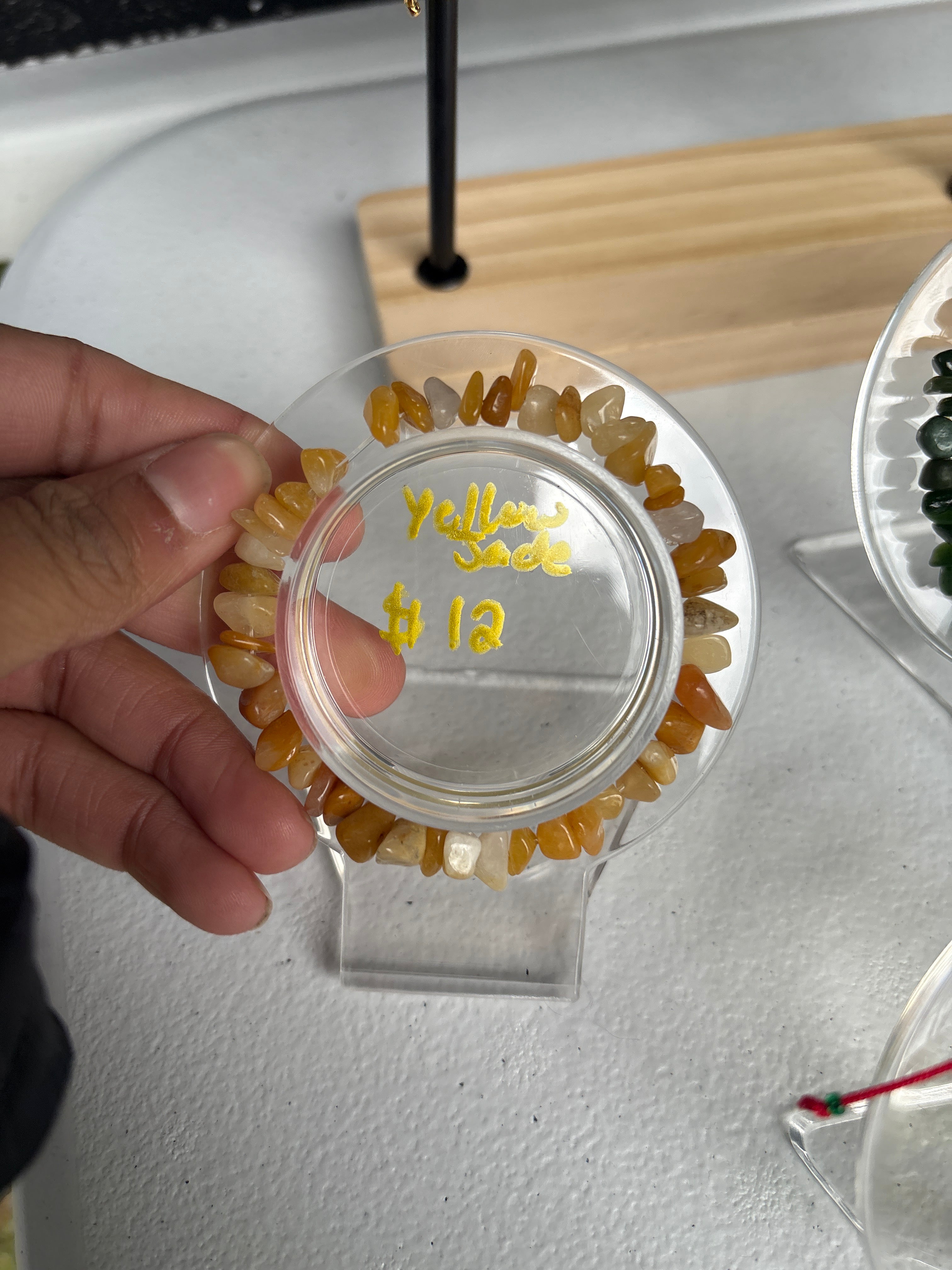 Yellow Jade chip bracelet